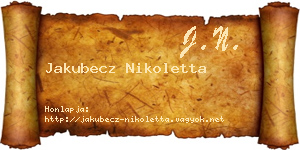 Jakubecz Nikoletta névjegykártya