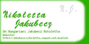 nikoletta jakubecz business card